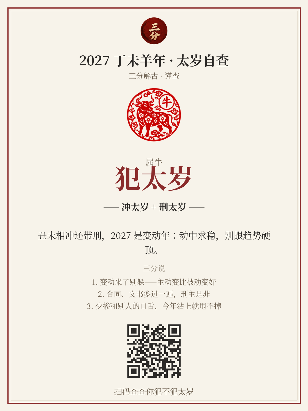 太岁自查分享卡